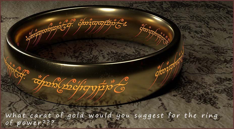 Gold ring, ring of power from the lord of the rings.
